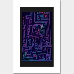 Labyrinth in pink Posters and Art